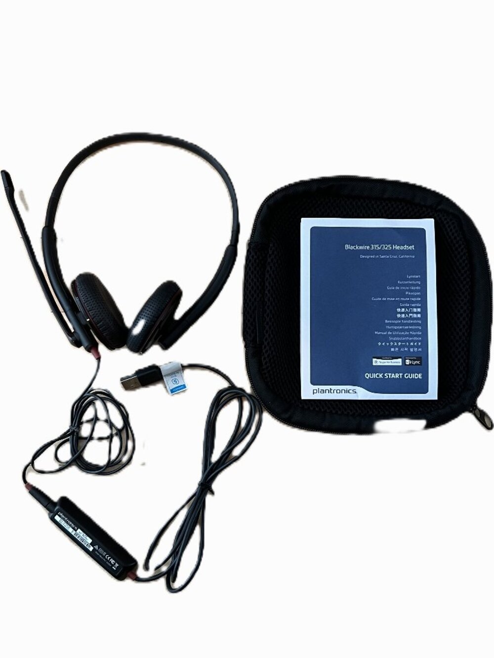 PLANTRONICS | Blackwire 325 USB Headset, On-Ear Mono Headset, Wired (+ Pouch)